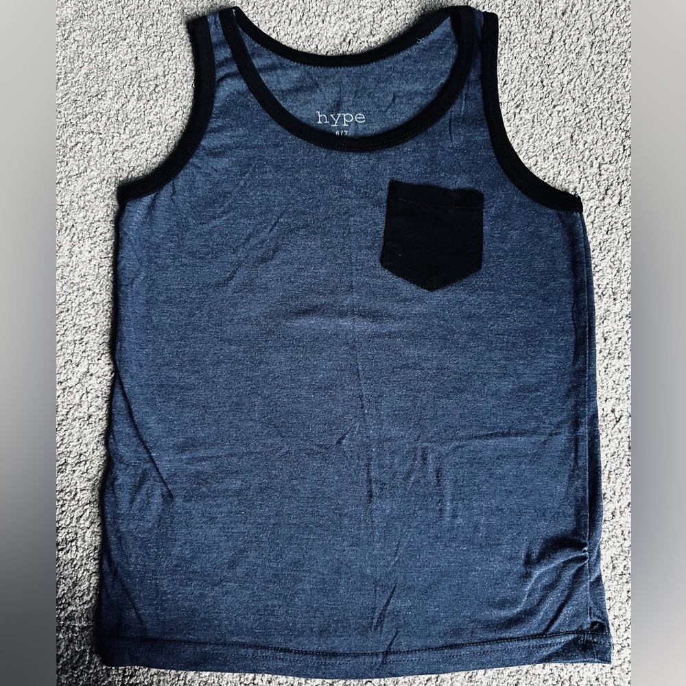 Boys Hype Blue and Black Tank Top